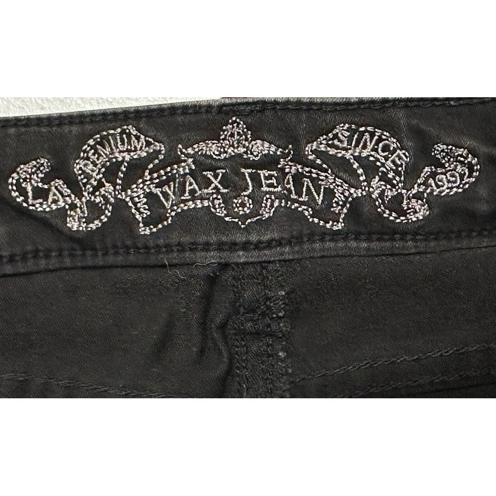 Wax Jean Junior's Black Wash‎ Denim Skinny Jeans Slim Fit Stretch 5-Pocket Zip 5